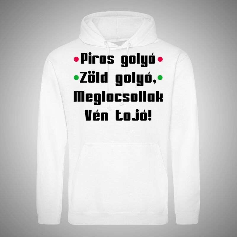 Férfi Kapucnis Pulcsi Piros Golyó Zöld Golyó
