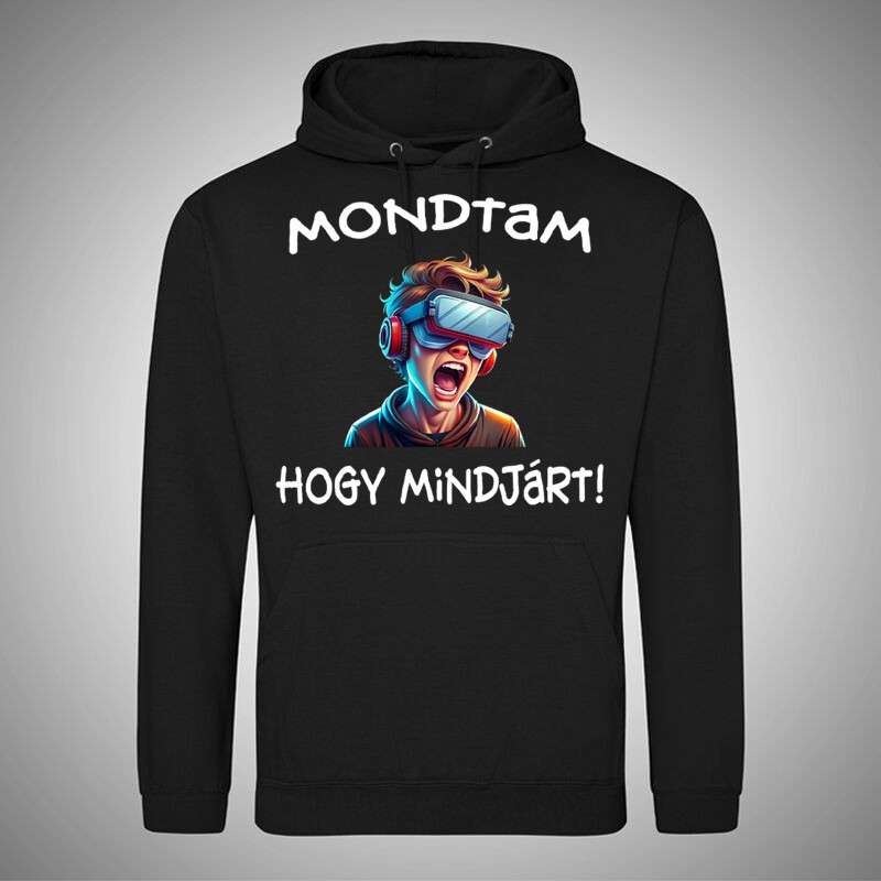 Férfi Kapucnis Pulcsi Mondtam Hogy Mindjárt VR