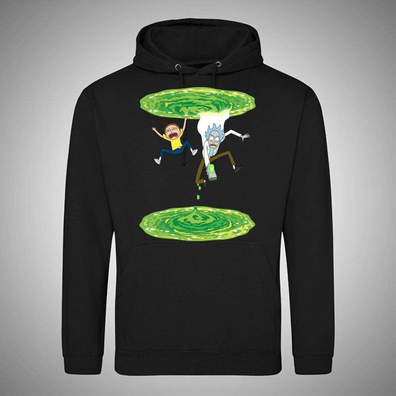 Férfi Kapucnis Pulcsi Rick And Morty Portal