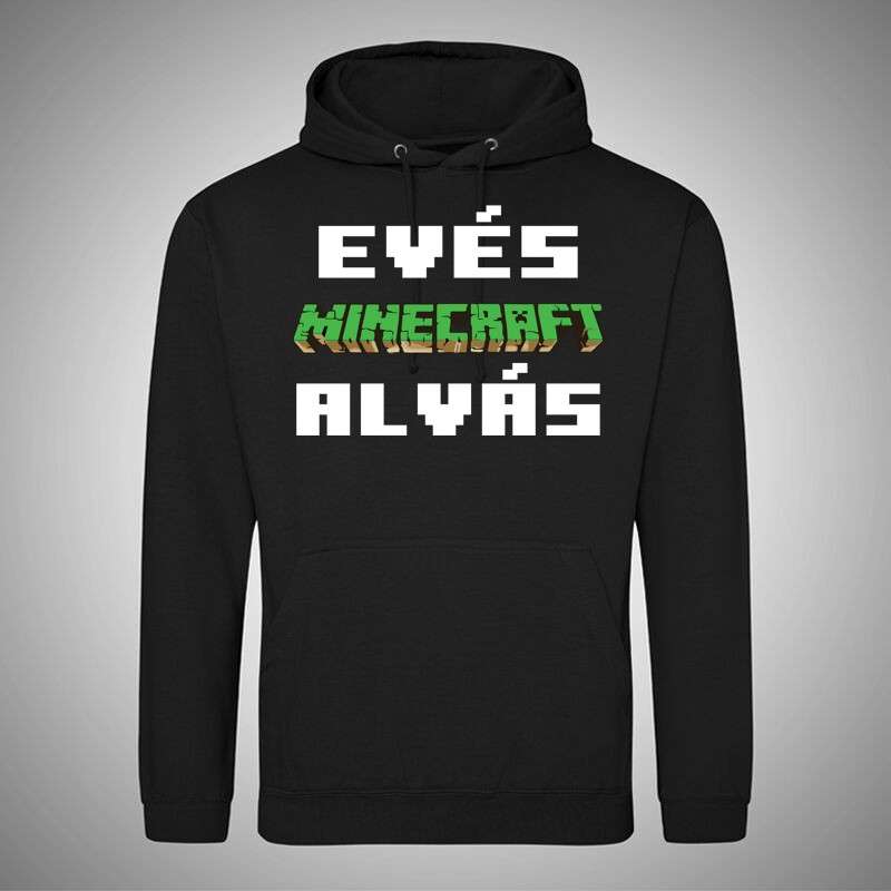 Férfi Kapucnis Pulcsi Evés Minecraft Alvás