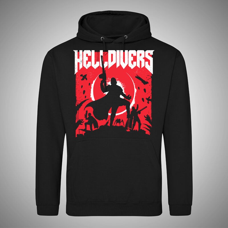Férfi Kapucnis Pulcsi Helldivers