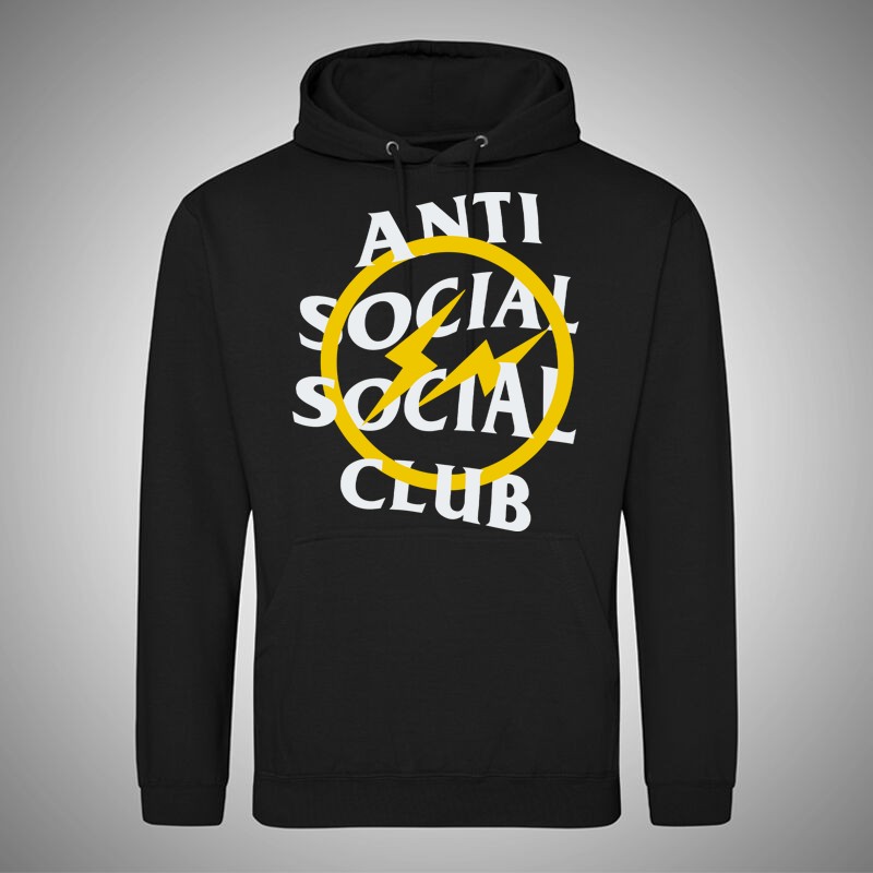 Férfi Kapucnis Pulcsi Antisocial Social Club Villámos