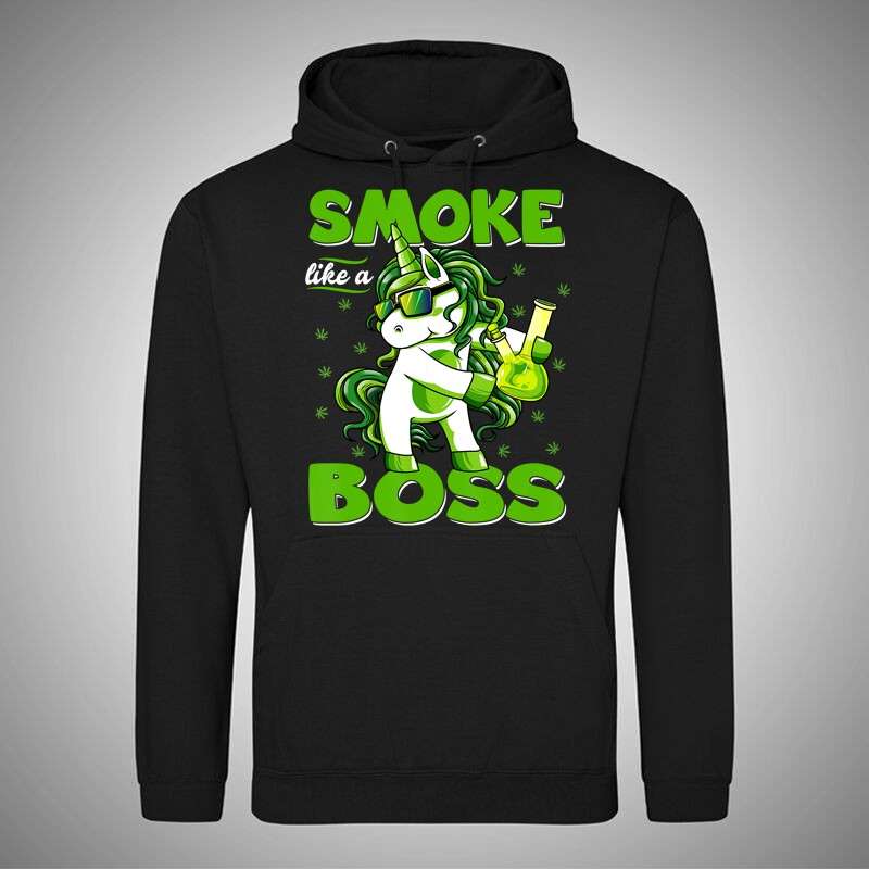 Férfi Kapucnis Pulcsi Smoke Like A Boss Unicorn