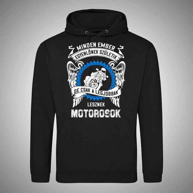 Férfi Kapucnis Pulcsi Minden Ember Egyenlőnek Motoros