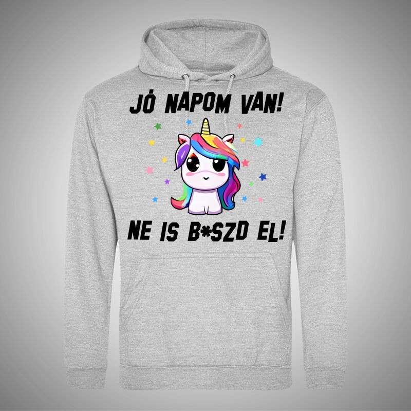 Férfi Kapucnis Pulcsi Jó Napom Van Unikornis 2.0