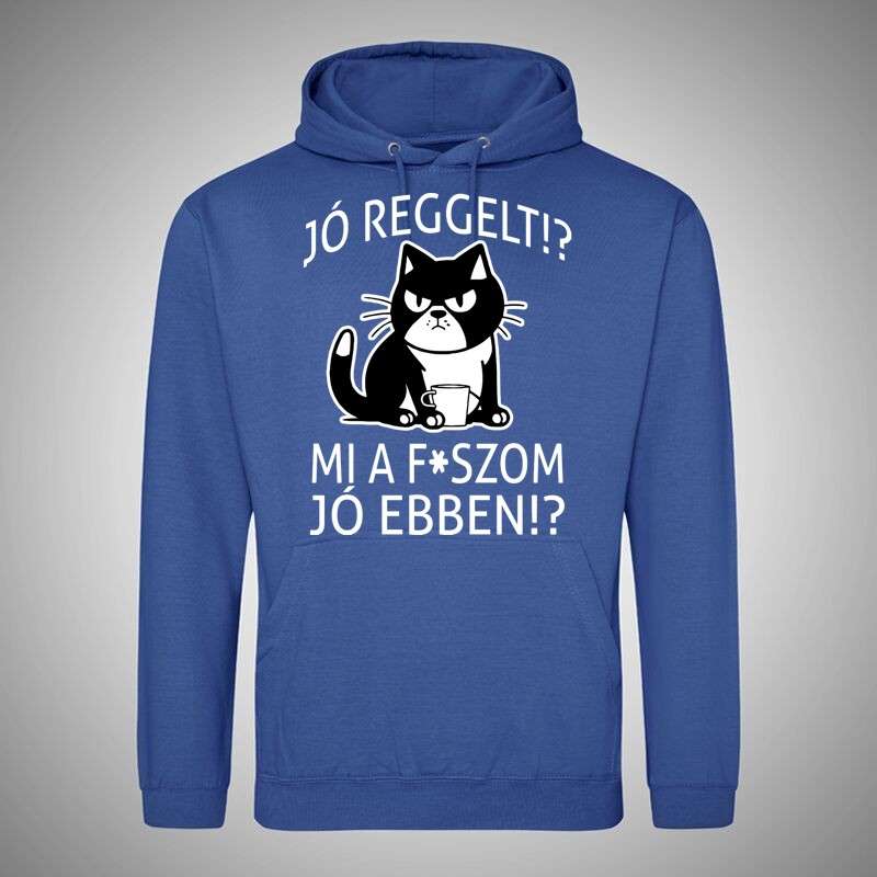 Férfi Kapucnis Pulcsi Jó Reggelt Cica