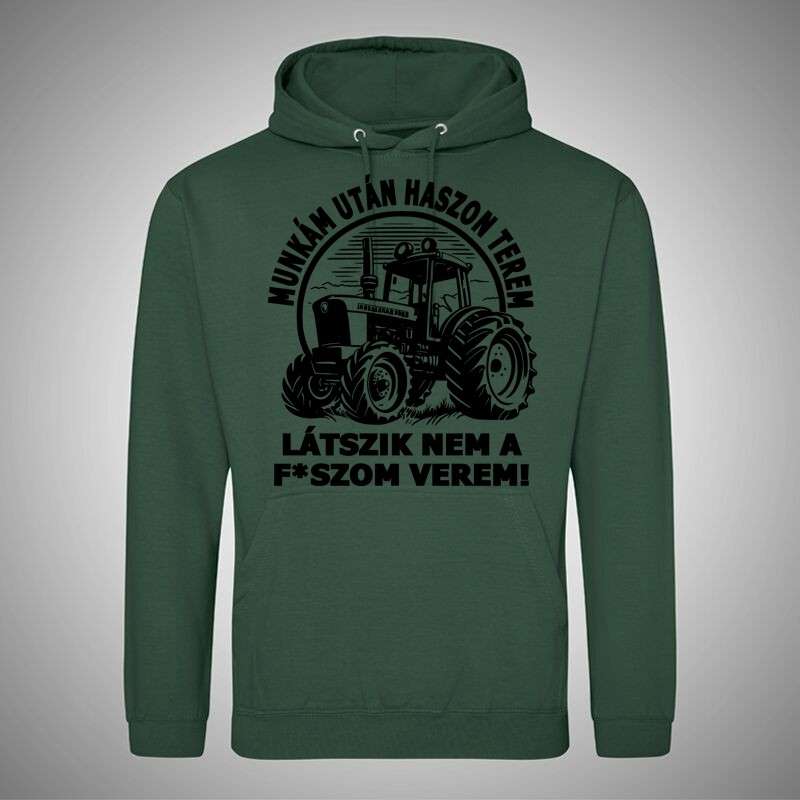 Férfi Kapucnis Pulcsi Munkám Után Haszon Terem Traktor