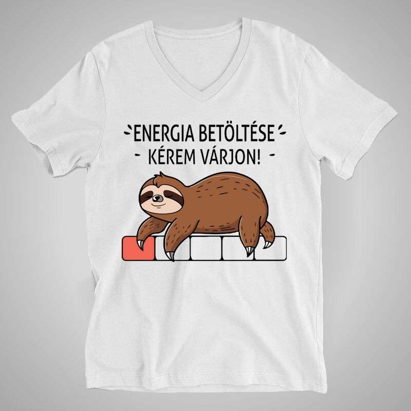 Férfi V-nyakú póló Energia Betöltése Lajhár