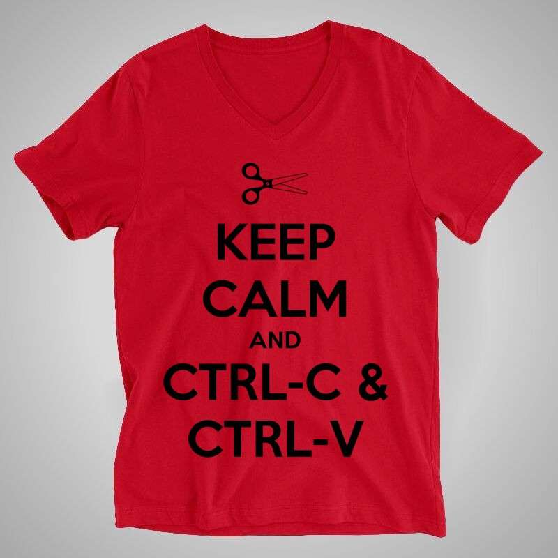 Férfi V-nyakú póló Keep Calm Ctrl C