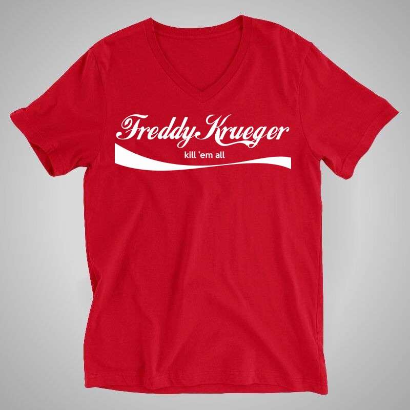 Férfi V-nyakú póló Freddy Krueger Kill Em All