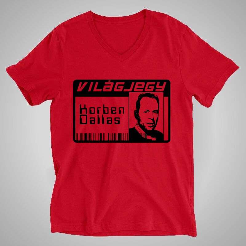 Férfi V-nyakú póló Világjegy