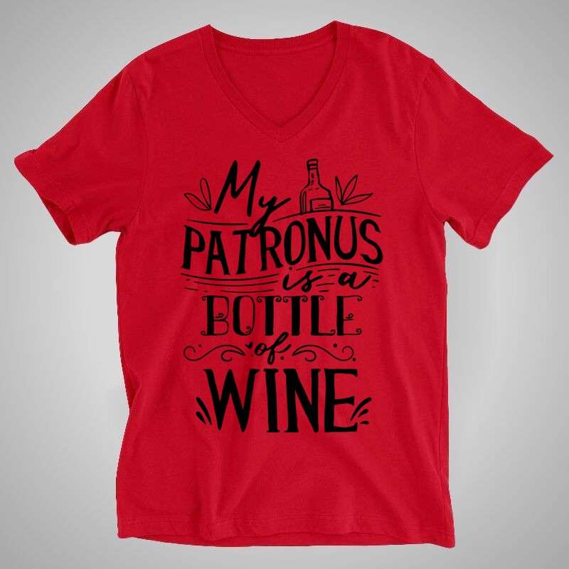 Férfi V-nyakú póló My Patronus Is Wine
