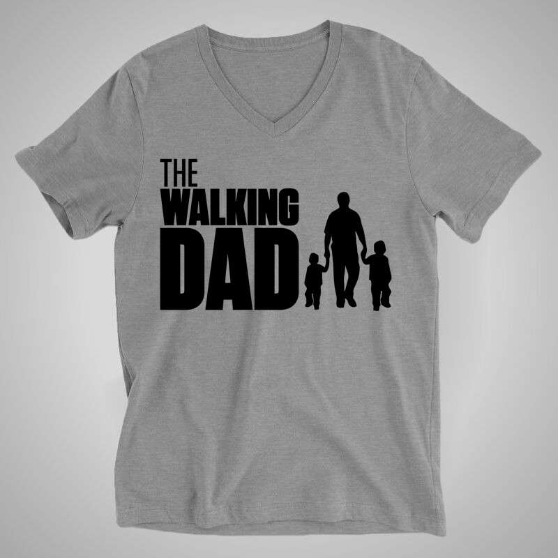 Férfi V-nyakú póló The Walking Dad 2 Gyerek