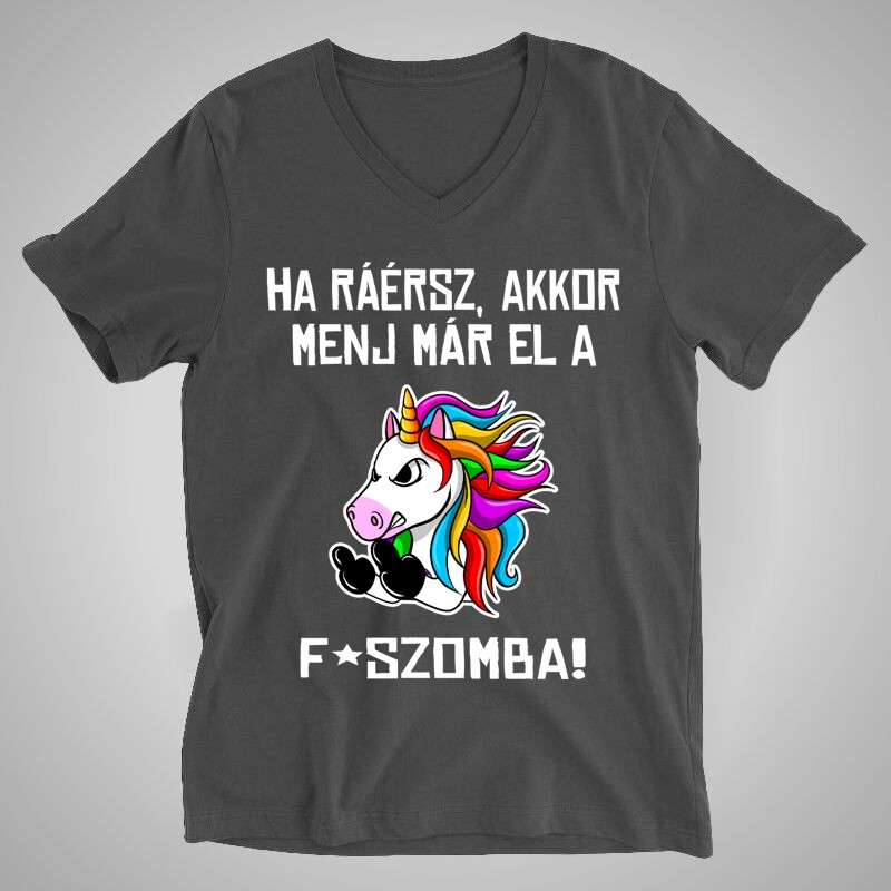 Férfi V-nyakú póló Ha Ráérsz Unikornis