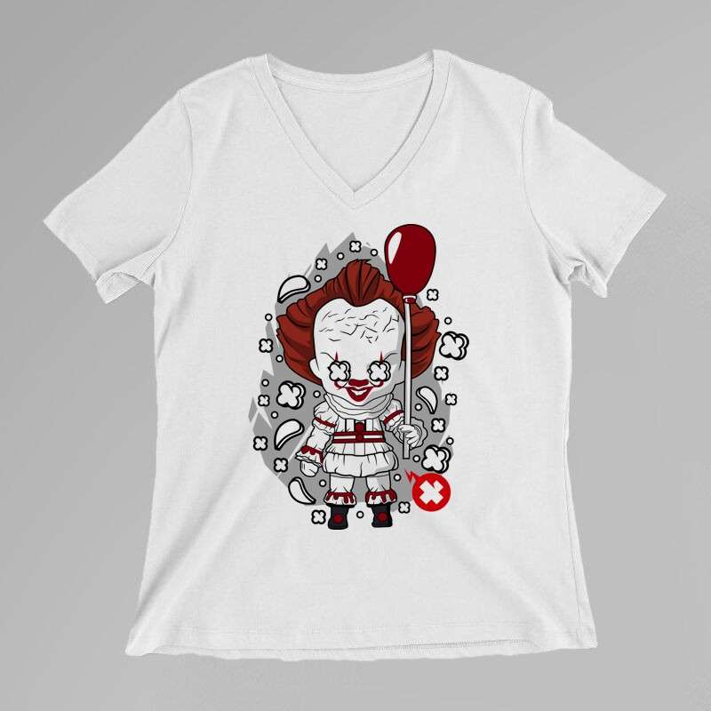 Női V-nyakú póló Pennywise