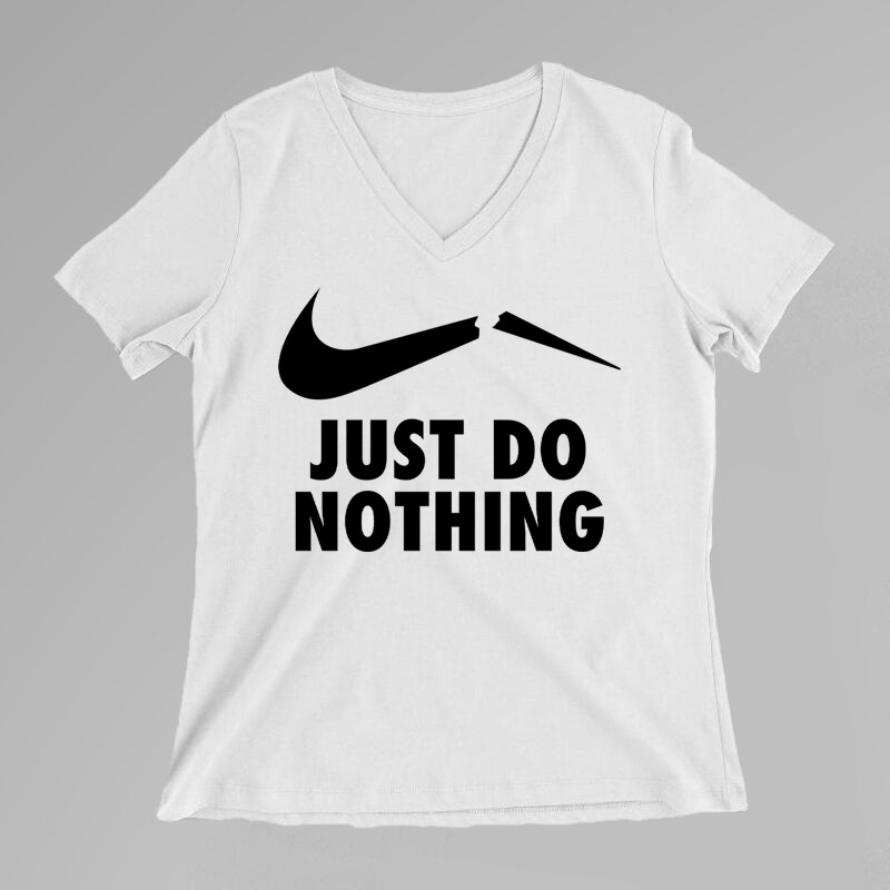 Női V-nyakú póló Just Do Nothing