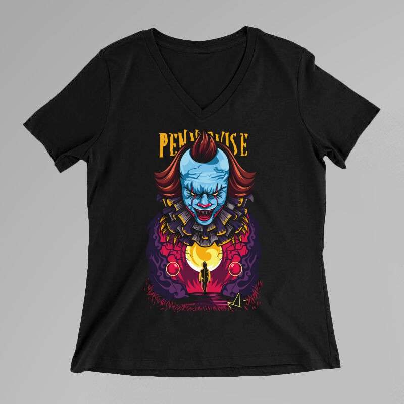 Női V-nyakú póló Pennywise 3.0