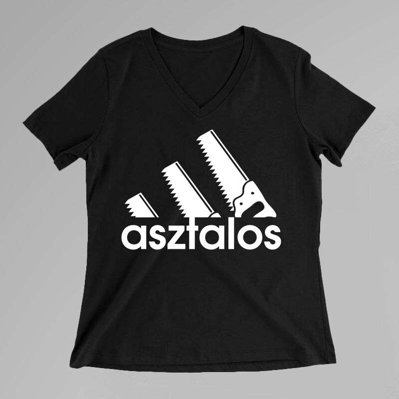 Női V-nyakú póló Asztalos Póló