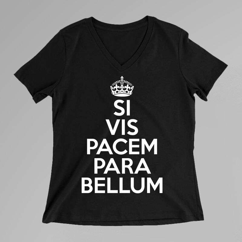Női V-nyakú póló Si Vis Pacem Para Bellum