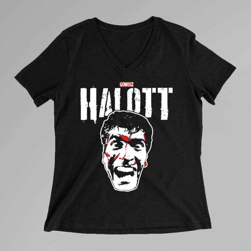 Női V-nyakú póló Gonosz Halott