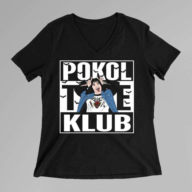 Női V-nyakú póló Pokol Tüze Klub