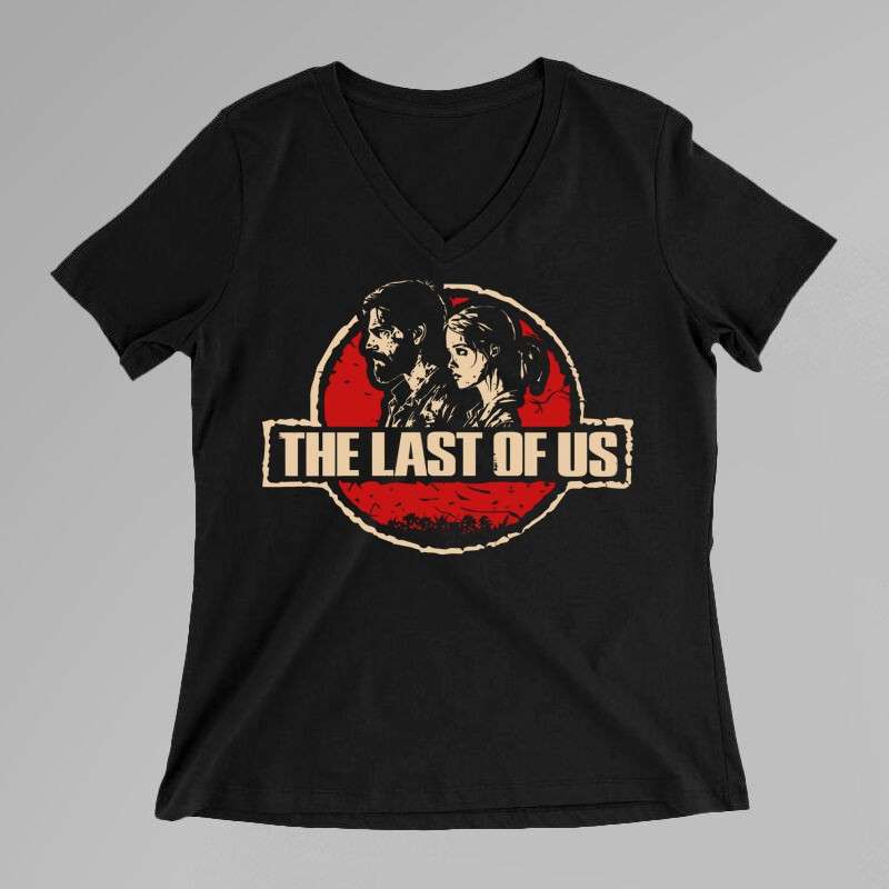 Női V-nyakú póló The Last Of Us Logo