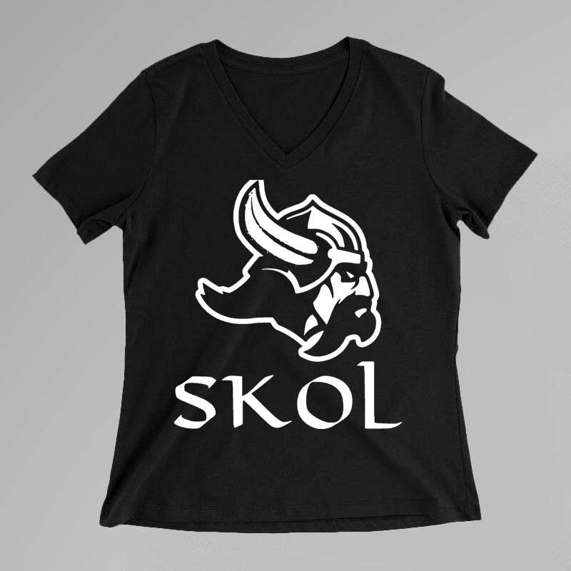 Női V-nyakú póló Skol