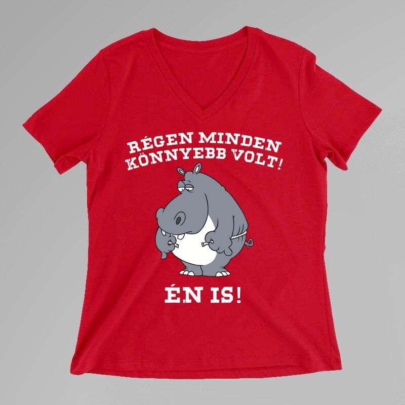 Női V-nyakú póló Régen Minden Könnyebb Volt