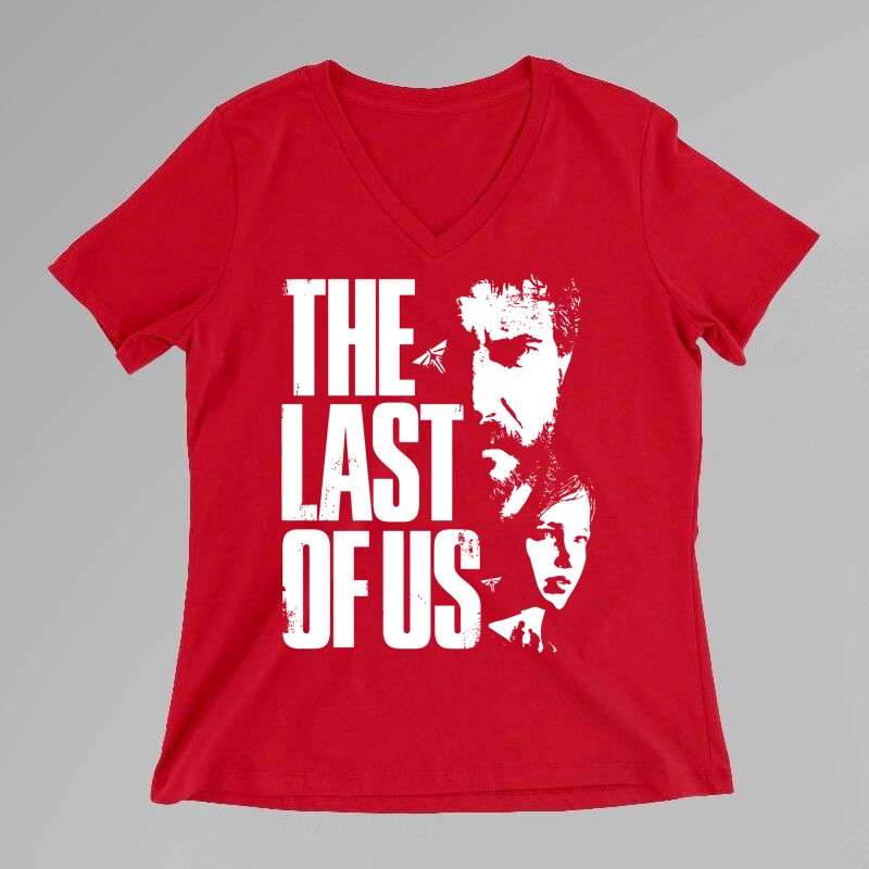 Női V-nyakú póló The Last Of Us Joel And Ellie
