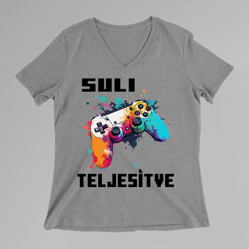 Női V-nyakú póló Suli Teljesítve