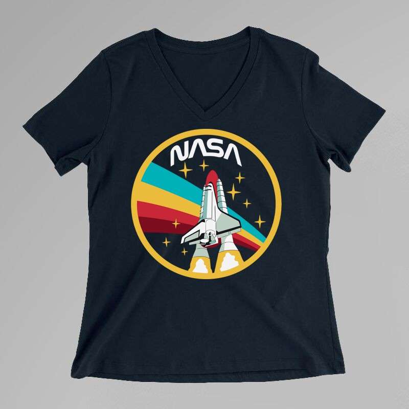 Női V-nyakú póló NASA