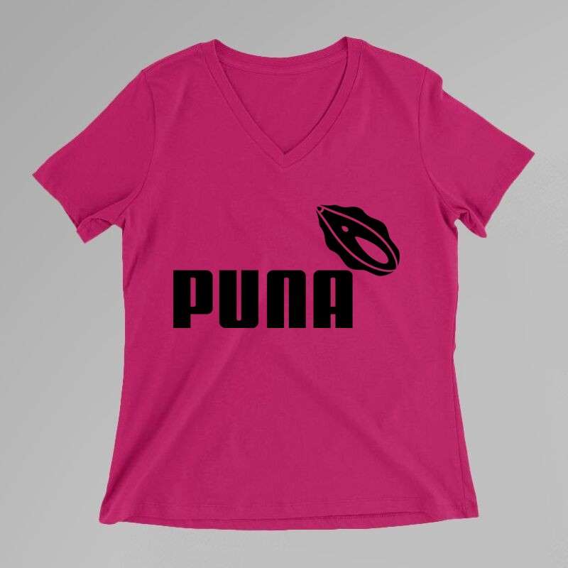 Női V-nyakú póló Puna