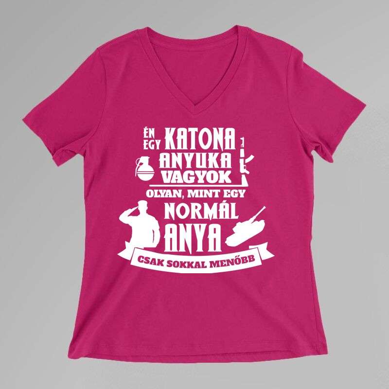 Női V-nyakú póló Katona Anyuka