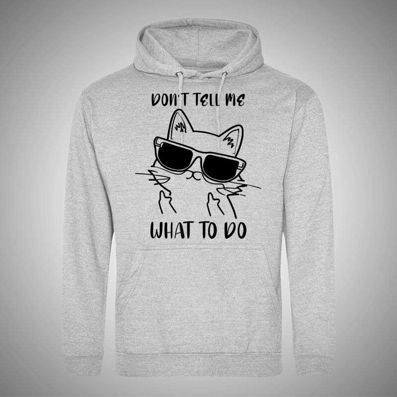 Gyerek kapucnis pulcsi Don't Tell Me What To Do Cat