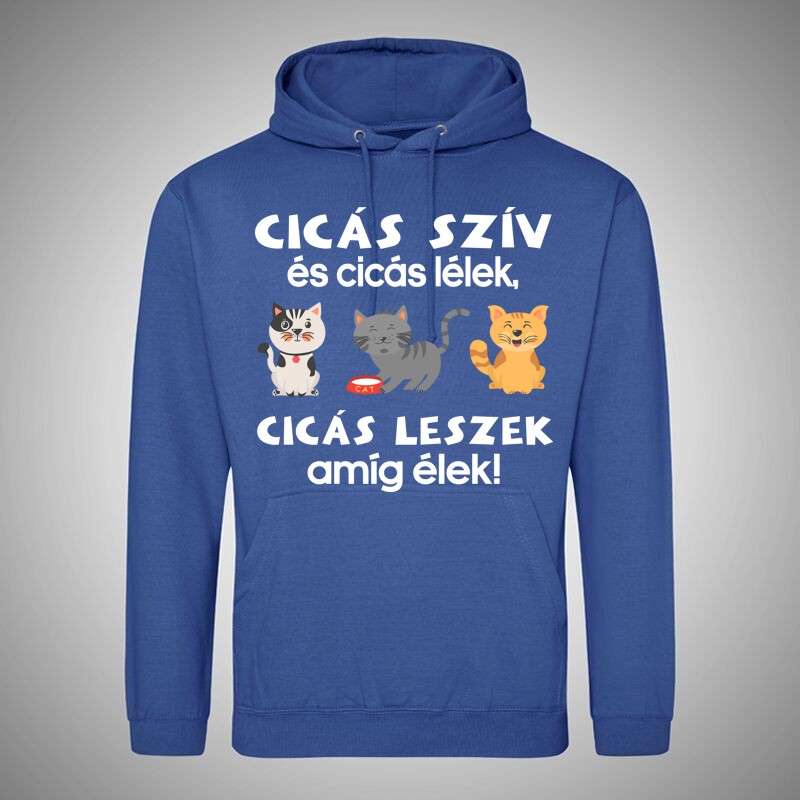 Gyerek kapucnis pulcsi Cicás Szív