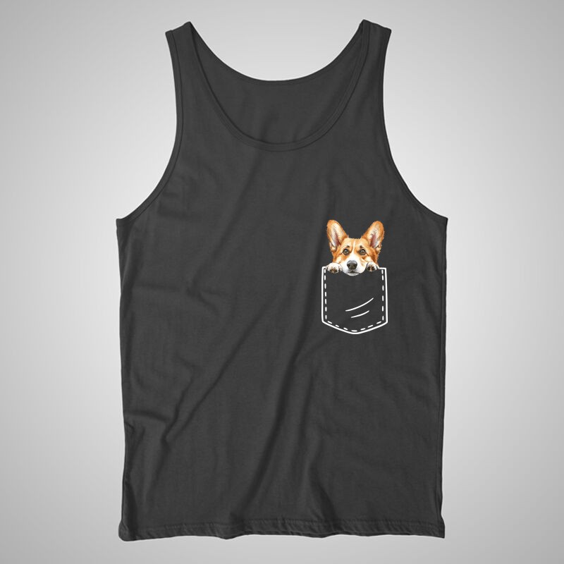 Férfi trikó Corgi Zseb