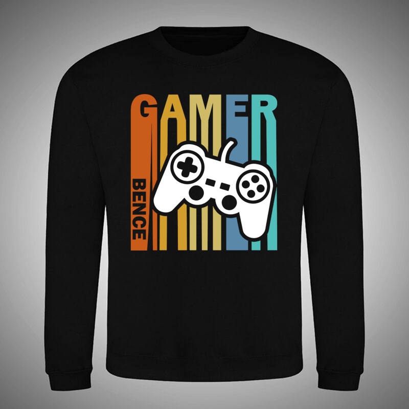 Kerek nyakú pulcsi Gamer Póló Saját Névvel 3.0