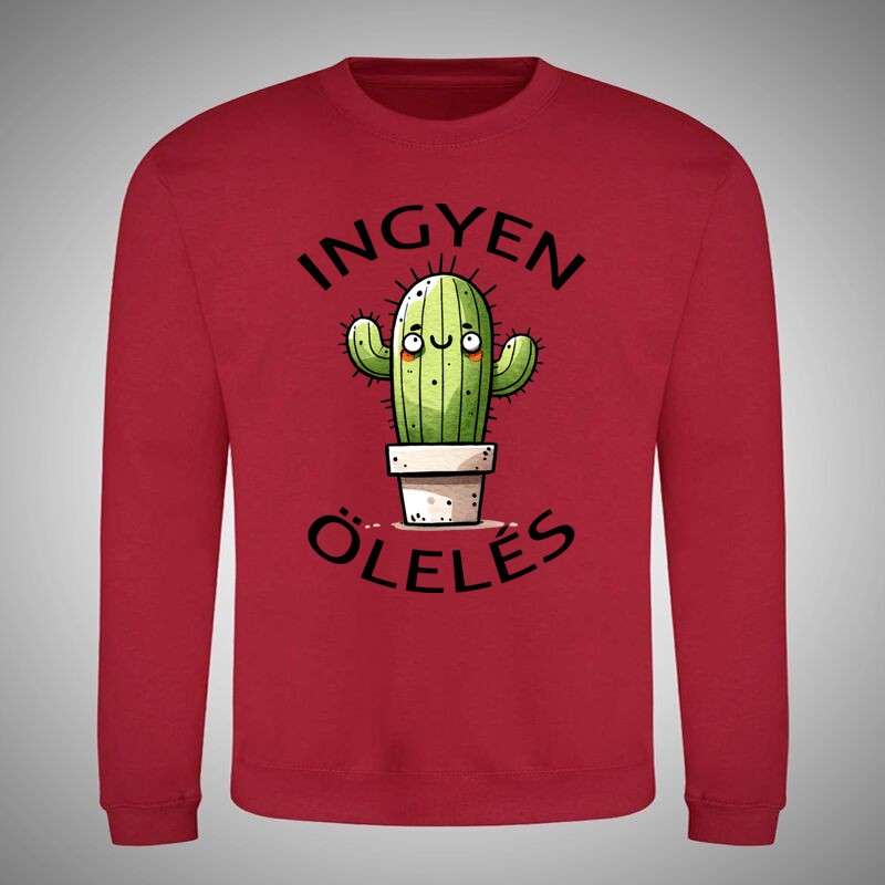 Kerek nyakú pulcsi Ingyen Ölelés Kaktusz