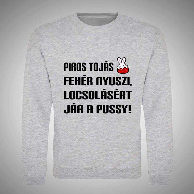 Kerek nyakú pulcsi Piros Tojás Fehér Nyuszi