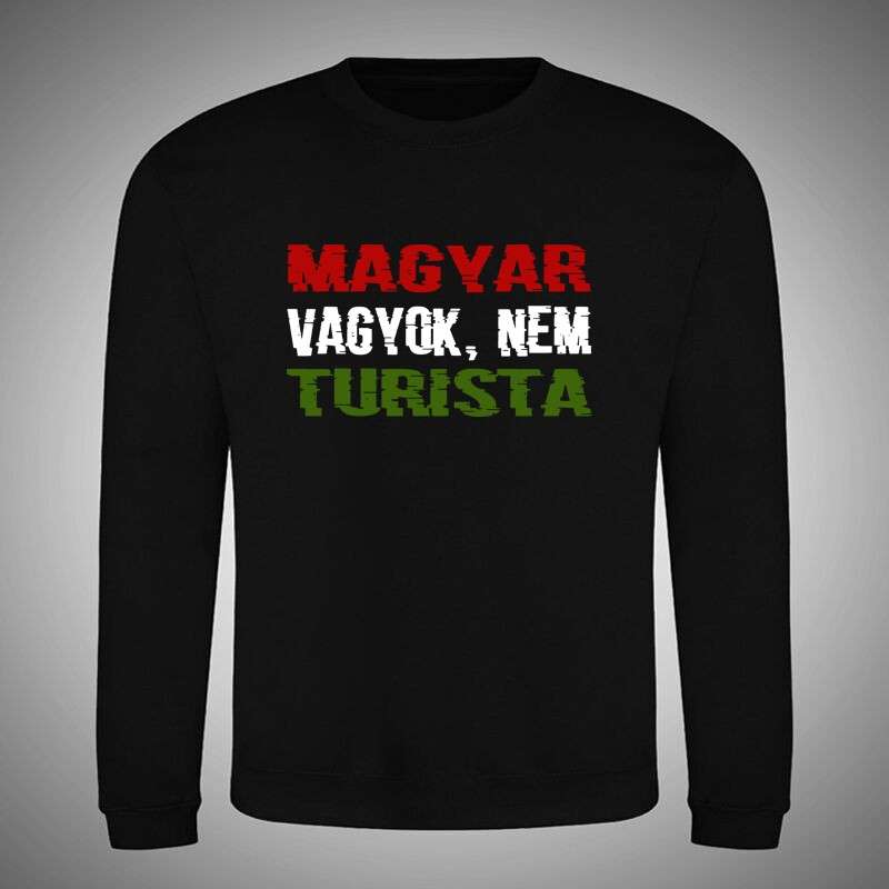Gyerek kerek nyakú pulcsi Magyar Vagyok Nem Turista