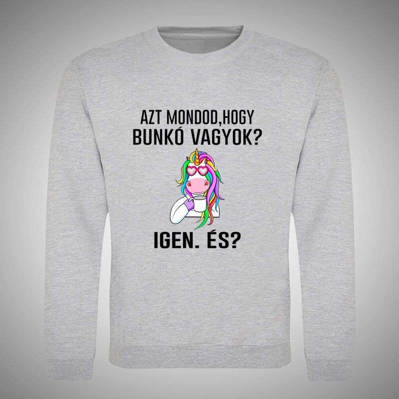 Gyerek kerek nyakú pulcsi Azt Mondod Bunkó Vagyok UNIKORNIS