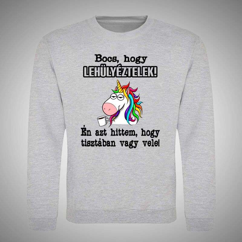 Gyerek kerek nyakú pulcsi Bocs Hogy Lehülyéztelek Unikornis
