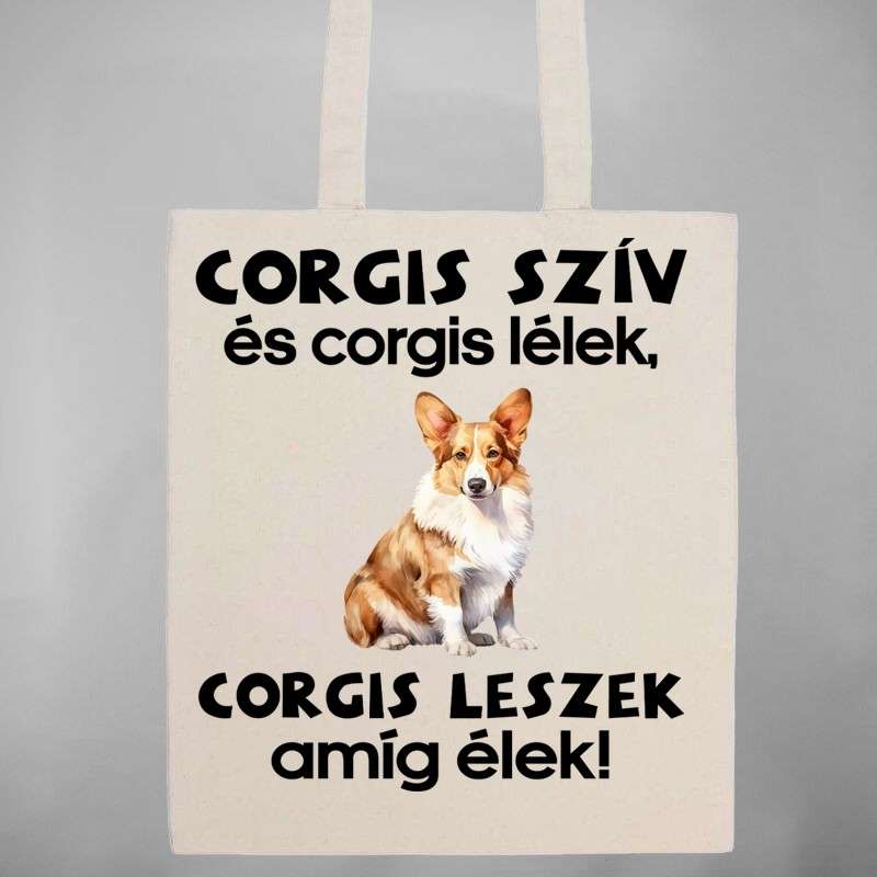 Pamut bevásárló táska Corgis Szív Corgis Lélek