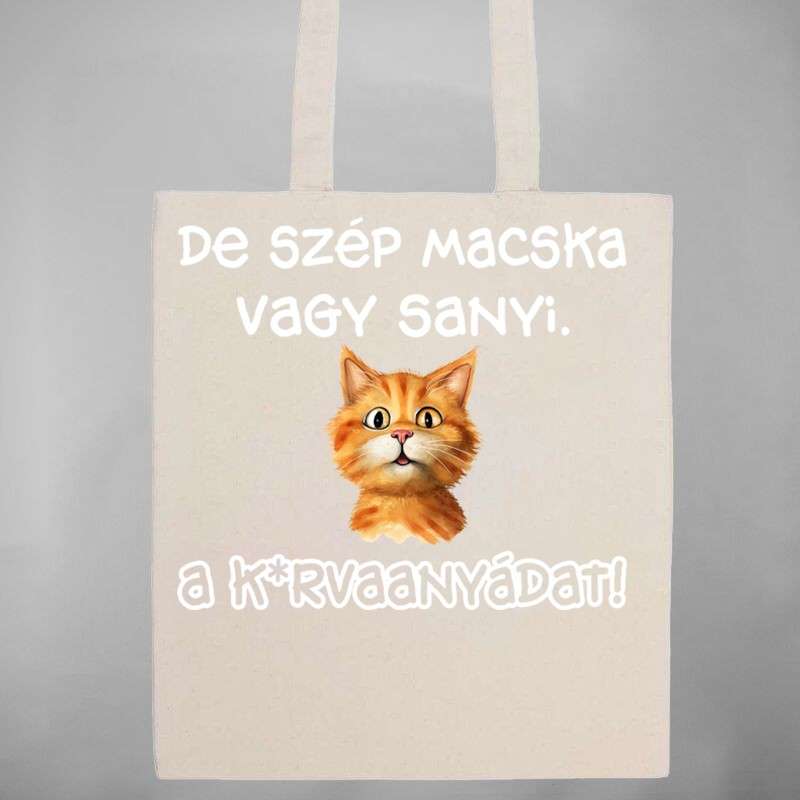 Pamut bevásárló táska De Szép Macska Vagy Sanyi