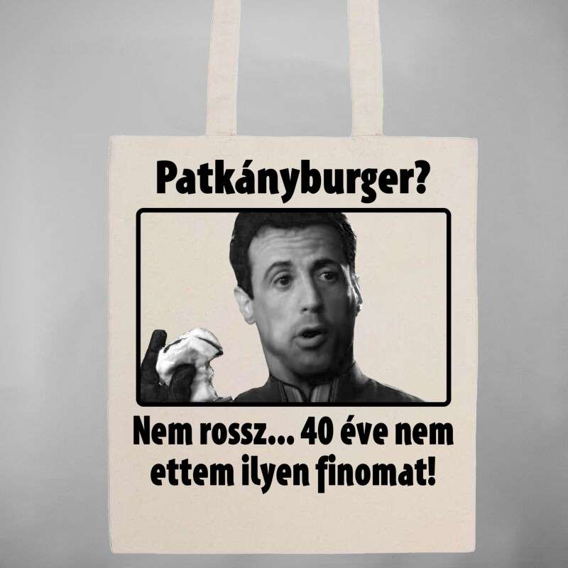 Pamut bevásárló táska Patkányburger