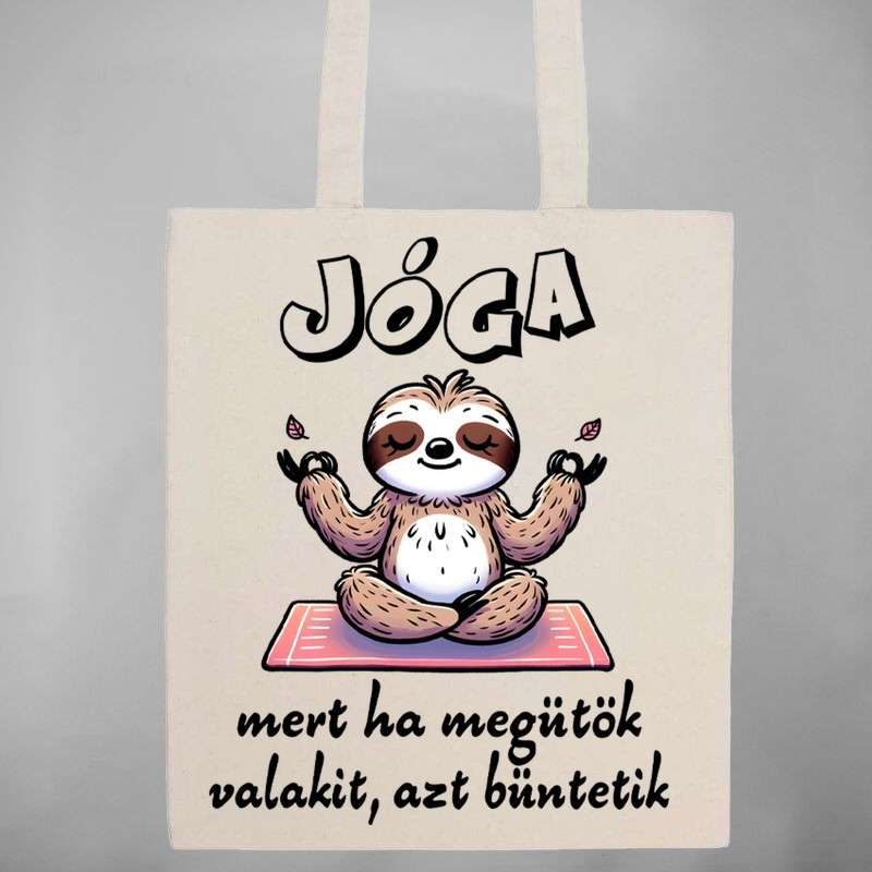 Pamut bevásárló táska Jóga Lajhár