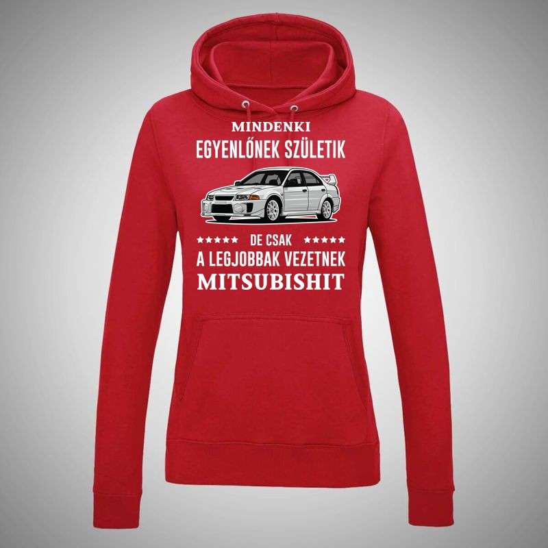 Női kapucnis pulóver Mindenki Egyenlőnek Születik Mitsubishi