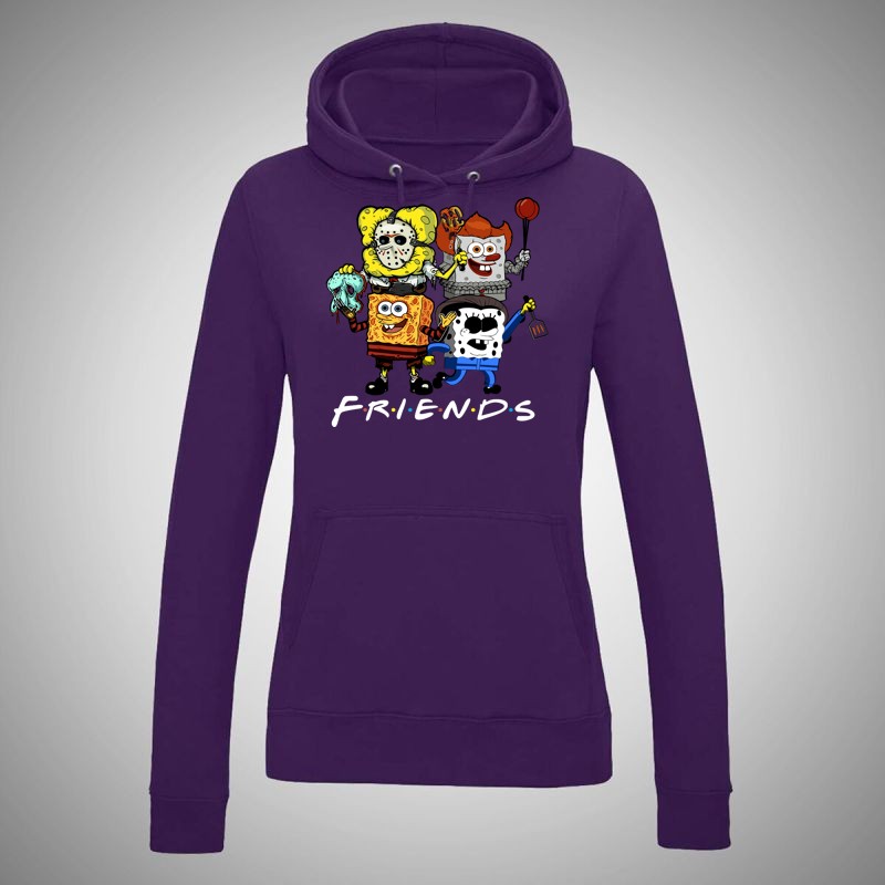 Női kapucnis pulóver Spongebob Friends