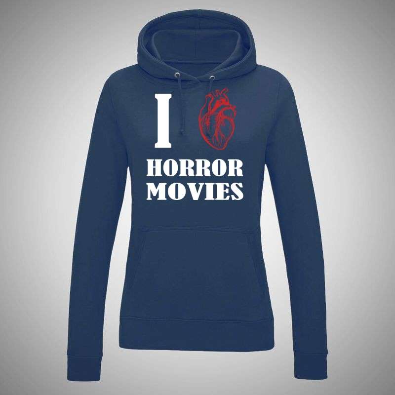 Női kapucnis pulóver I Love Horror Movies