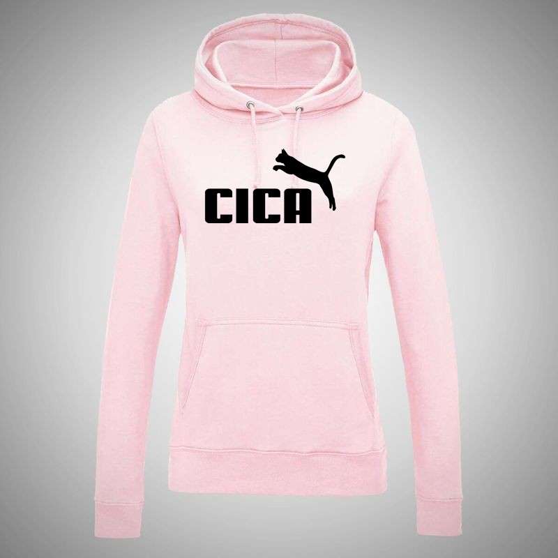 Női kapucnis pulóver Cica